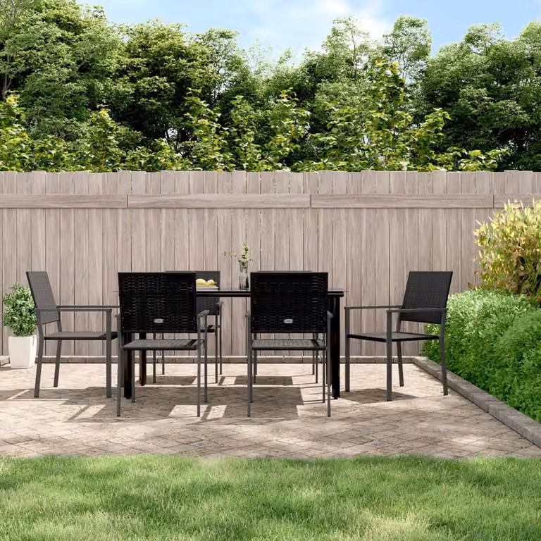 Maison Exclusive - Set da pranzo da giardino a 7 pezzi in rattan sintetico e acciaio