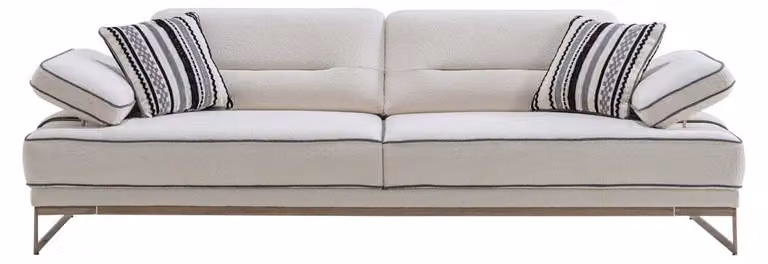 Weißes Sofa Exklusiver 3-Sitzer Wohnzimmer Textil Polster Couch