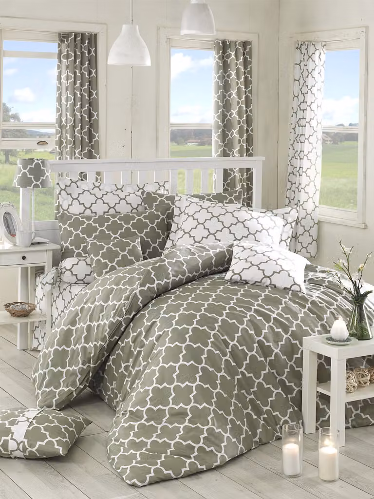L'Essentiel Linge de Maison, Adal- PRL2258, Grigio, Bianco, Copriletti, 100% cotone rinforzato