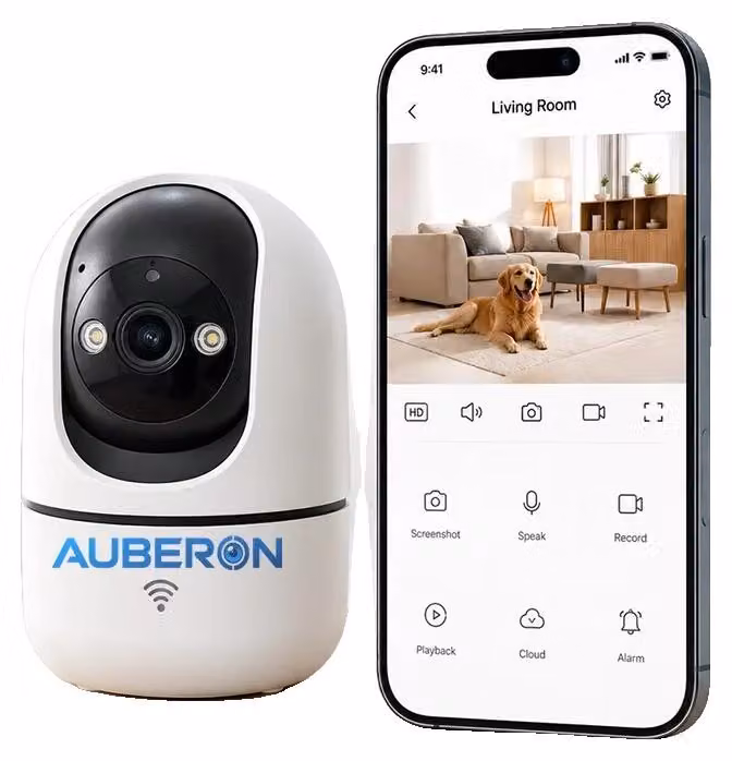 Telecamera Wi-Fi, rotazione orizzontale e verticale, visione notturna, alimentazione a batteria (senza cavo di alimentazione)