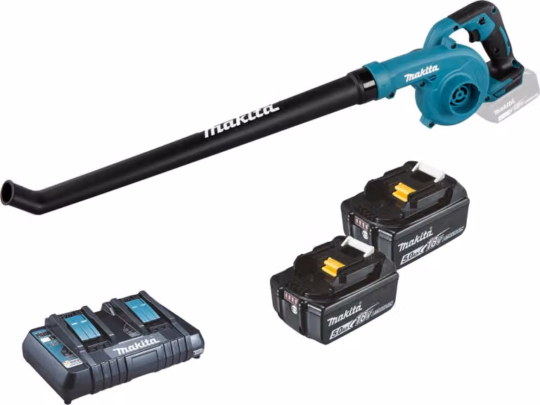 Makita DUB186PTE Soffiatore a batteria 18 V / 2x 5,0 Ah + caricabatterie doppio