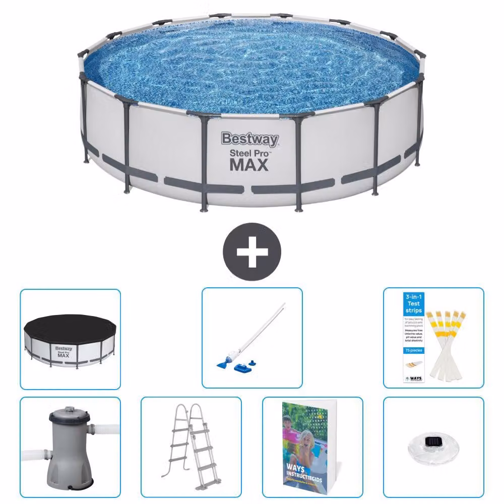 Piscina gonfiabile Bestway Steel Pro MAX, rotonda, 427x122 cm, composta da 6 parti, modello S552