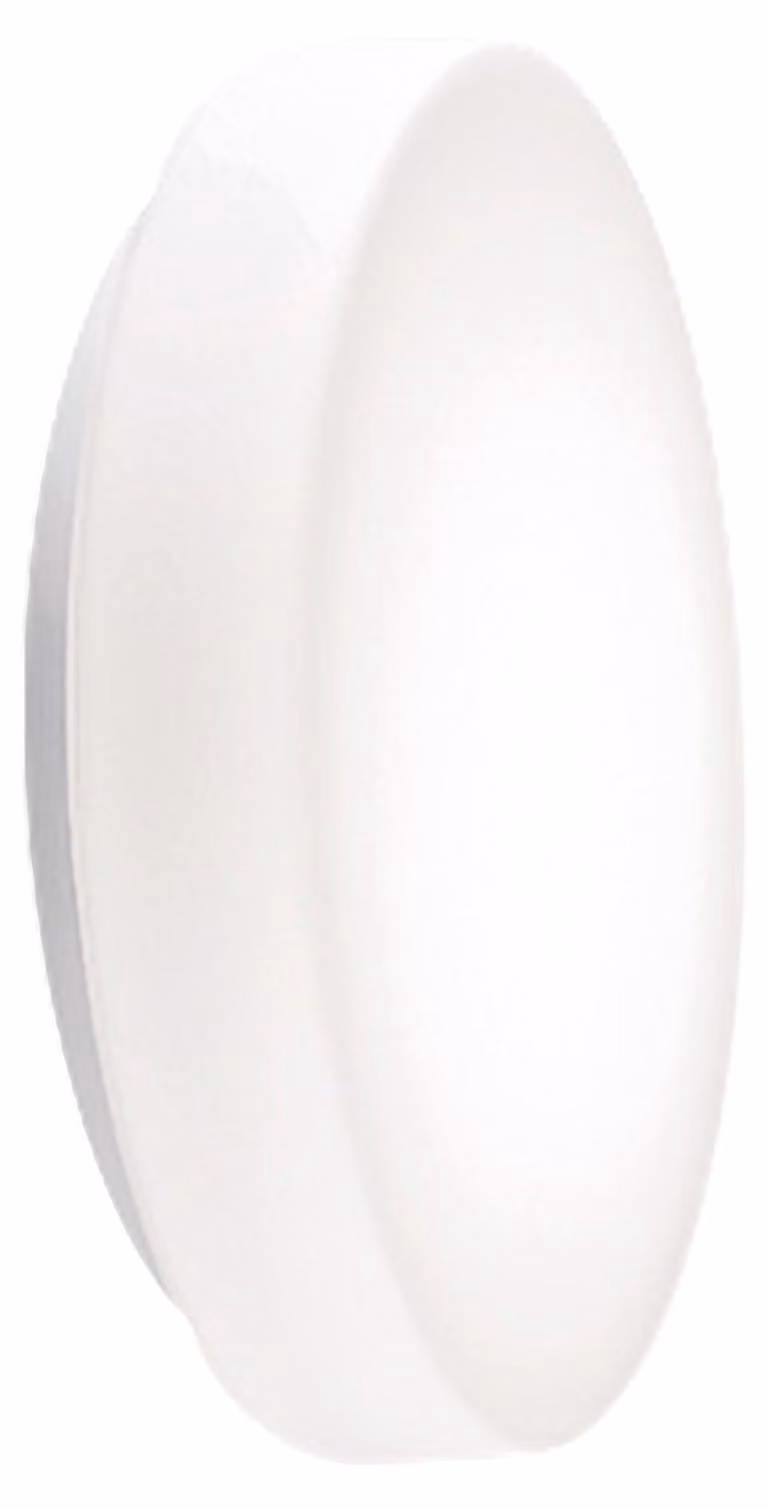 Zafferano Lampada da parete e soffitto, vetro e metallo, ø 400x110 mm, LED 16.0 Watt, dimmerabile DALI2 PUSH, 3000K, IP20, bianco