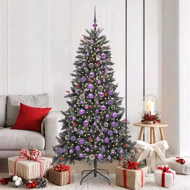 Albero di Natale artificiale con luci LED bianco caldo verde vidaXL Altezza: 180 cm