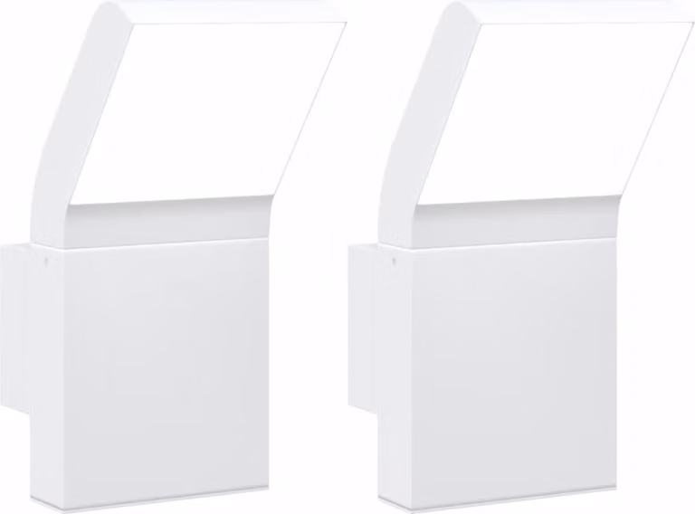 Applique per Esterni con LED 2 pz Bianche Alluminio Pressofuso