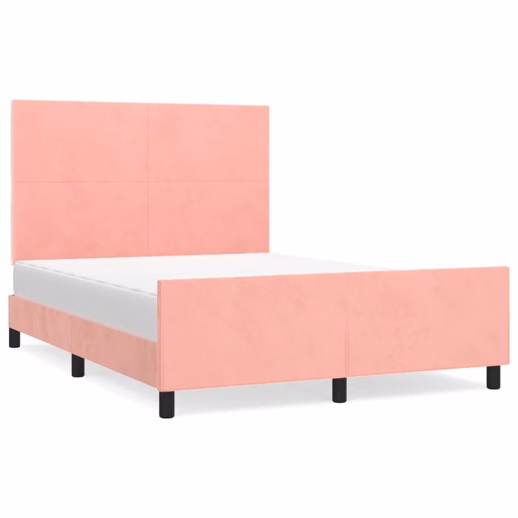 Giroletto con Testiera Rosa 140x190 cm in Velluto