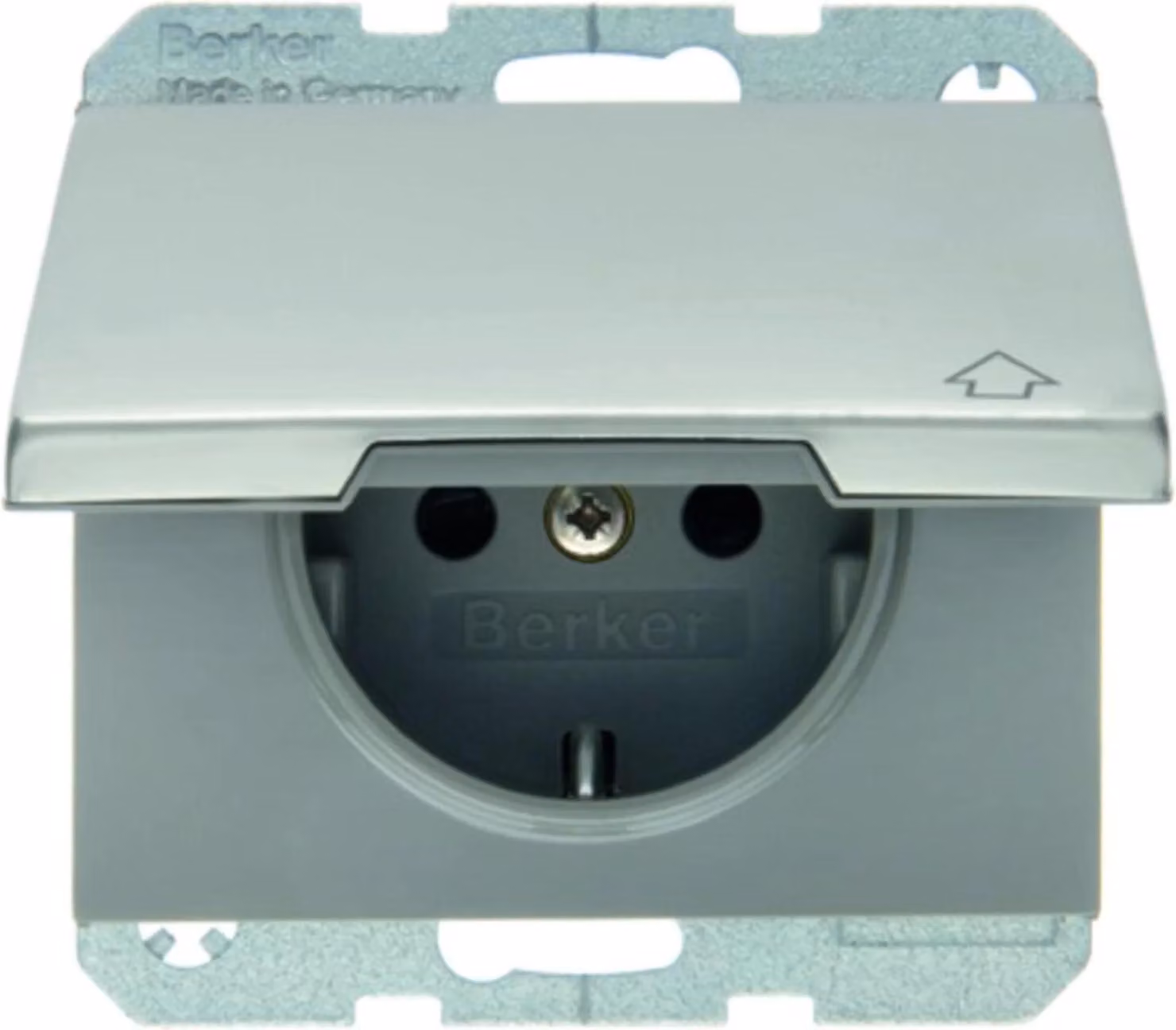 Presa Schuko, acciaio inox, con coperchio a cerniera - Presa 47517104
