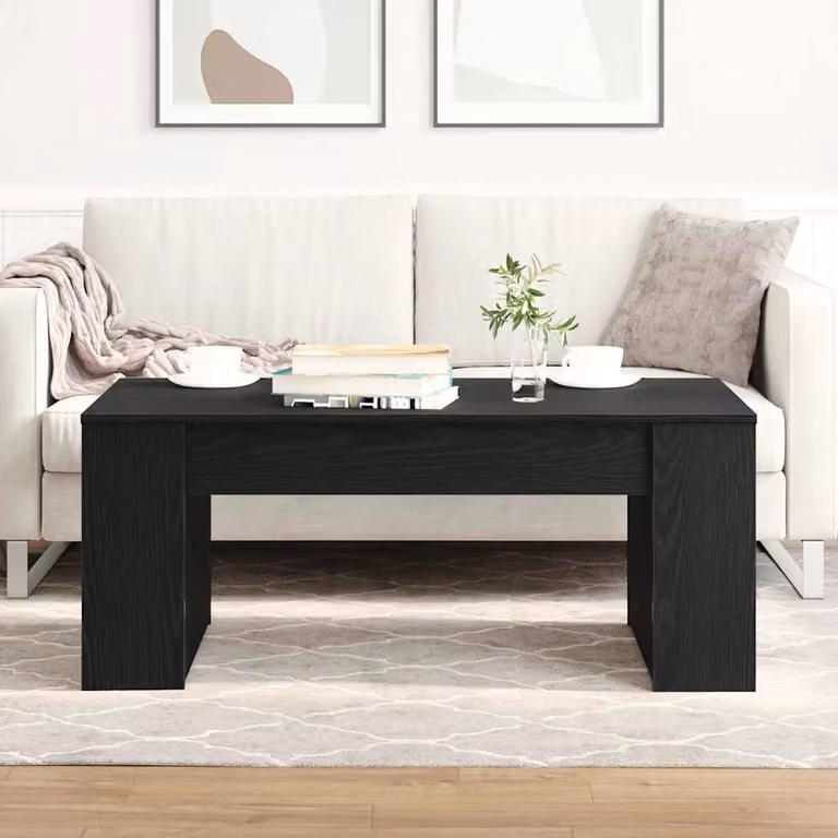 vidaXL Tavolino da salotto moderno rettangolare nero L: 102 cm, P: 55 cm, H: 42 cm