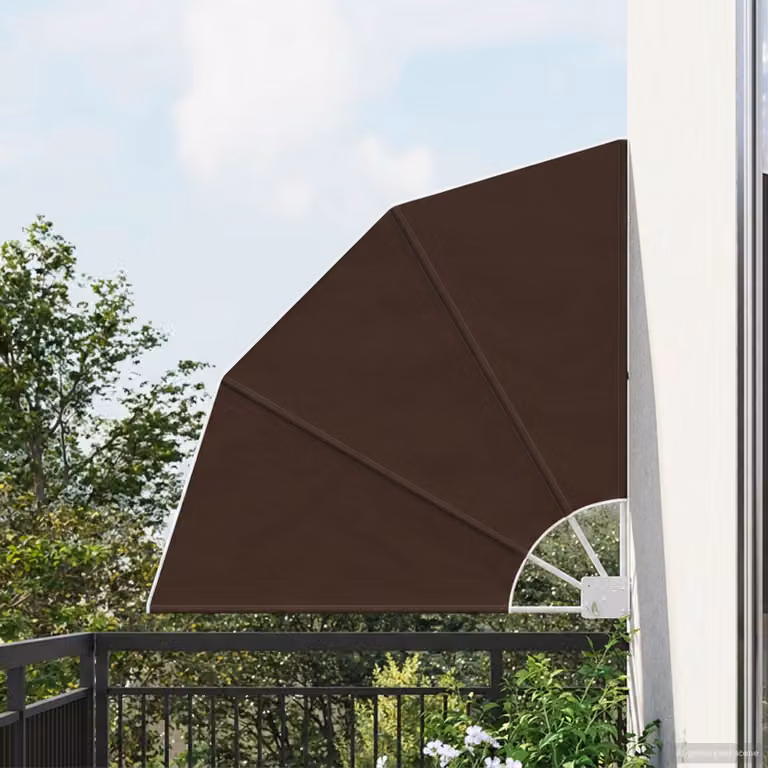 Schermo di privacy per balcone vidaXL in poliestere e acciaio, marrone, L: 115 cm, P: 115 cm, H: 115 cm