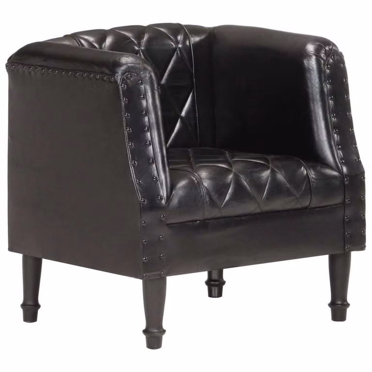 The Living Store Poltrona nera Vera pelle di capra