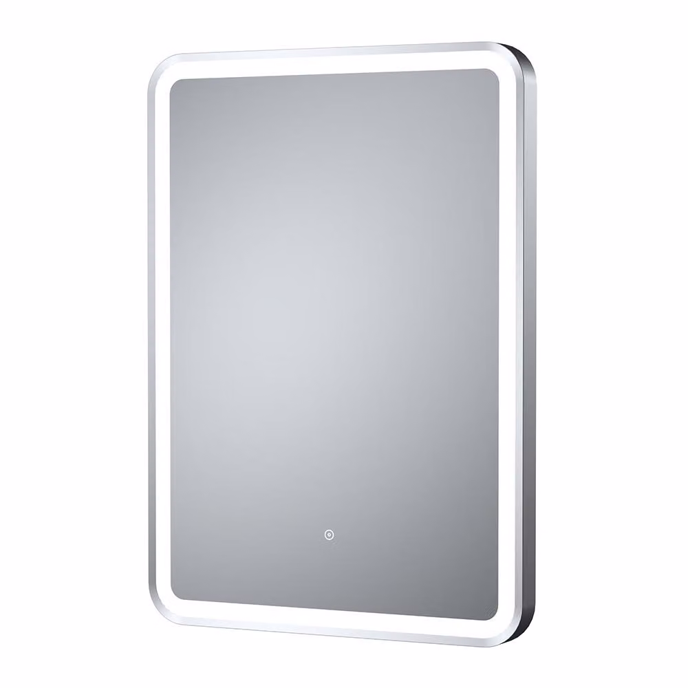 Specchio con Illuminazione a LED con Cornice Argento 21W e Antiappannamento - 500mm x 700mm