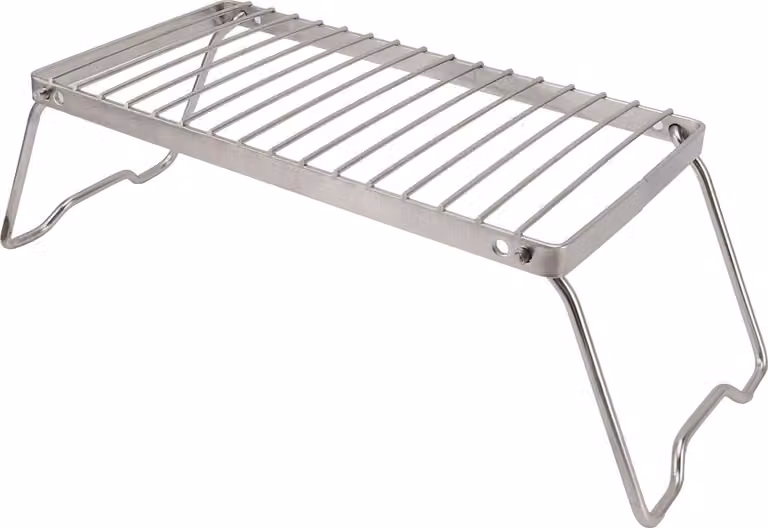 Griglia per fuochi da campo in acciaio inox 304 - regolabile in altezza e portatile per il campeggio