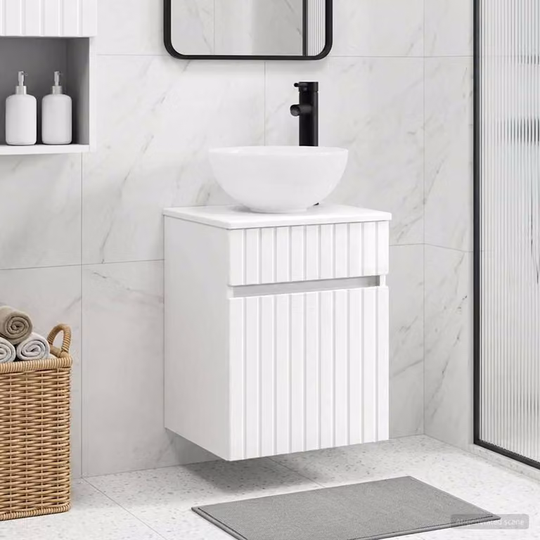 Mobile lavabo da parete vidaXL Bianco Lucido L: 39 cm, P: 41 cm, H: 64,5 cm