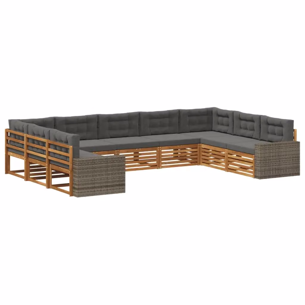 Set di divani da esterno vidaXL in legno di acacia con cuscini, beige e antracite – 2