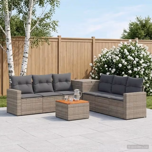Set di divani 8 pz Grigio e Grigio Scuro 55 x 55 x 37 cm 3448334