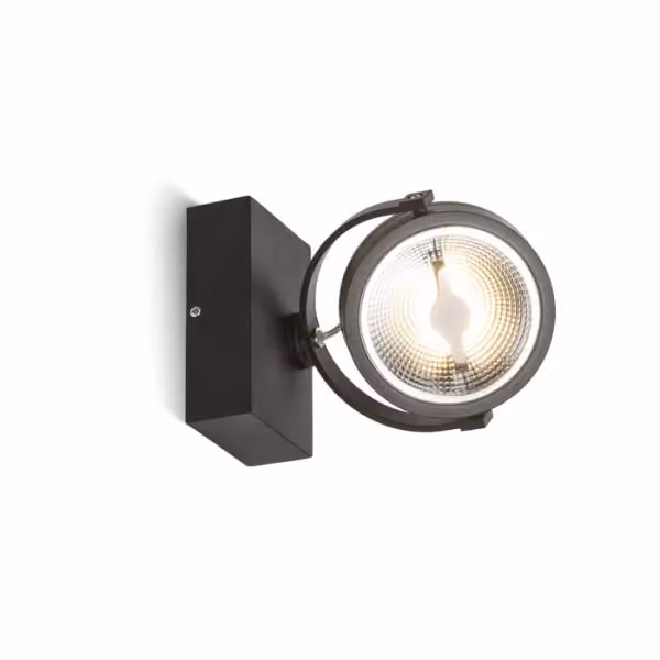 Faretto applique KELLY LED da parete nero, luce bianca calda 3000K, 12W, orientabile – 2