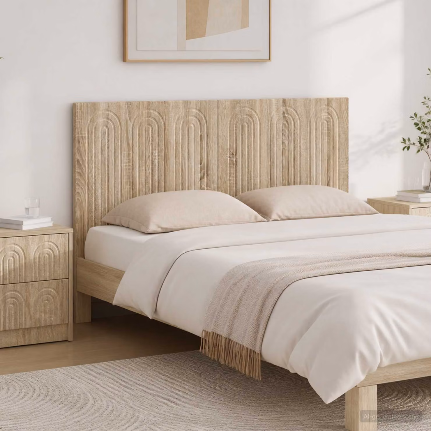 Testiera da muro vidaXL ALKMAAR in legno ingegnerizzato Rovere Sonoma, marrone, L: 142 cm, H: 50 cm, P: 12,2 cm