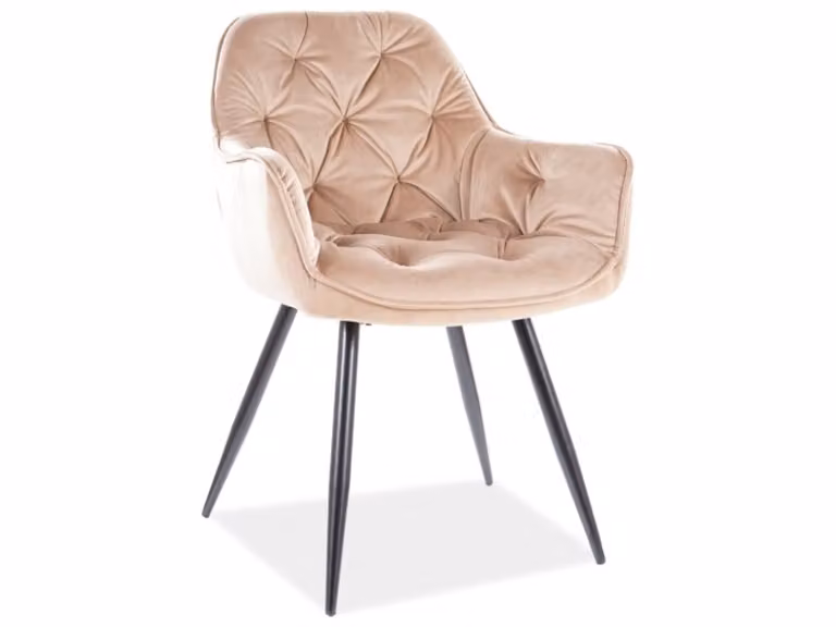 Sedia da pranzo imbottita LUSINE - beige / nero