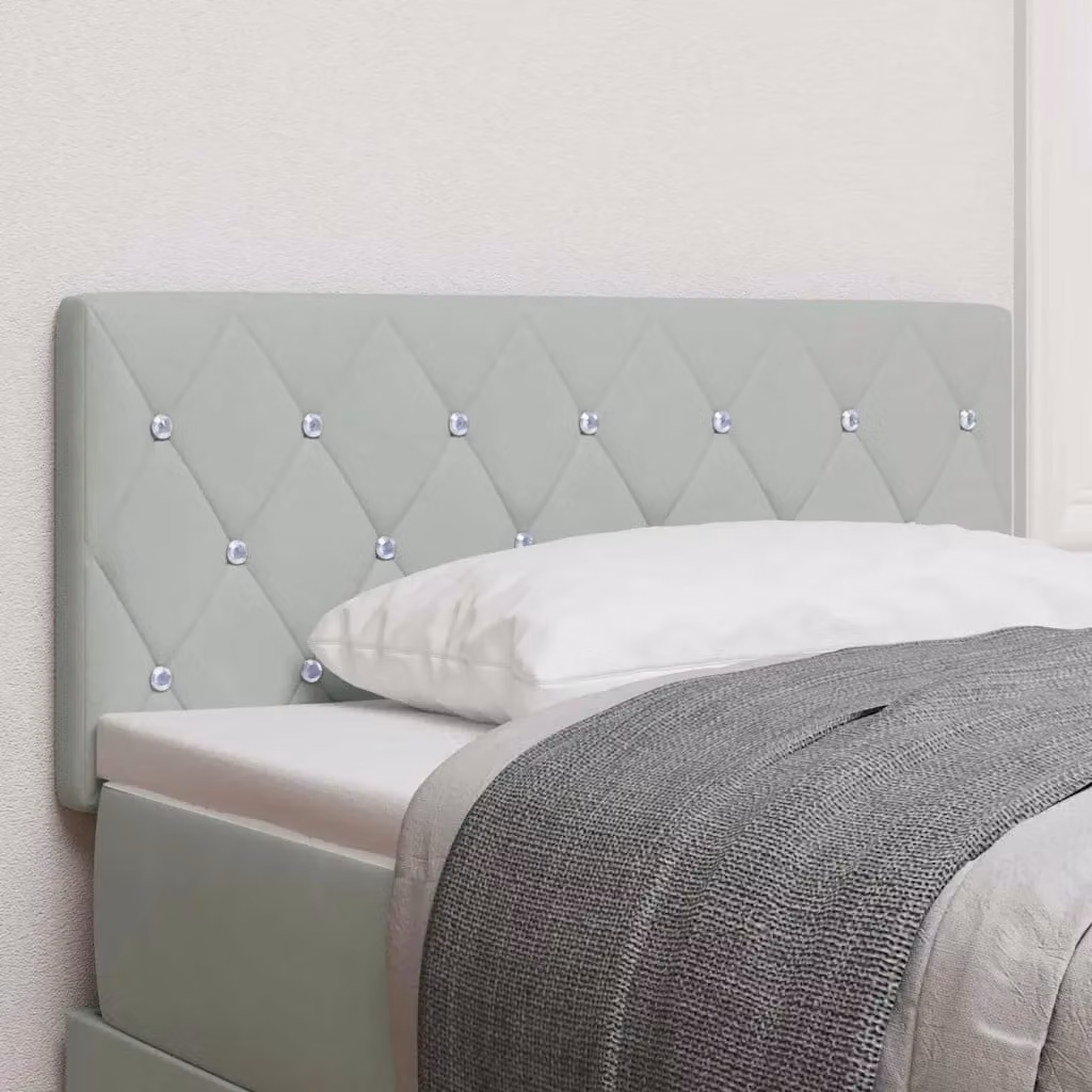 Testiera per letto vidaXL in velluto grigio chiaro, larghezza: 100 cm