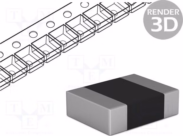 10 unità di induttori: ferrite, 150mA, 4,7uH, montaggio superficiale (SMD), dimensione 1210, resistenza 2,2Ω, fattore di qualità (Q) 30, frequenza di test 7,96MHz, codice prodotto B82422A1472K100