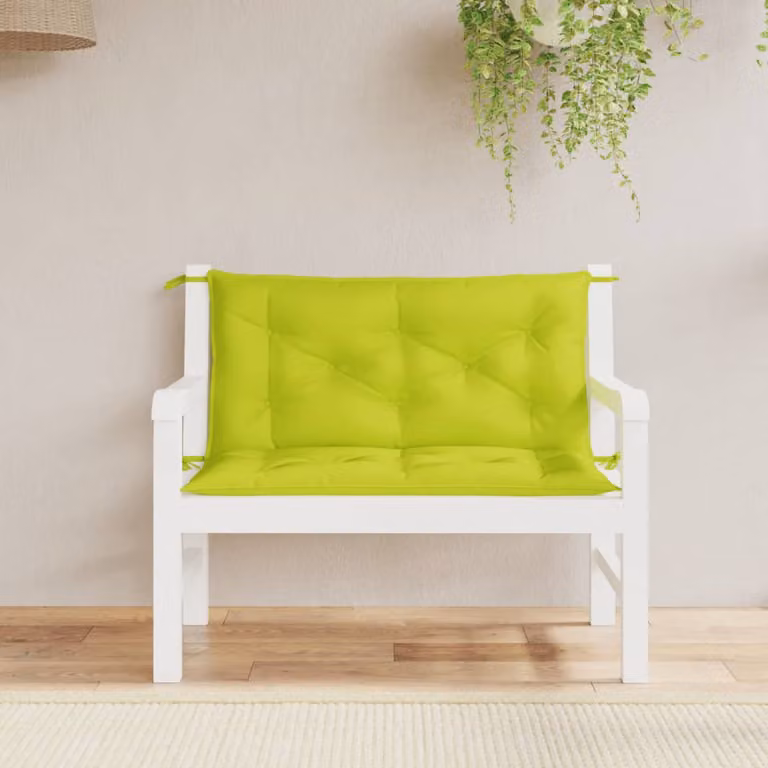 Set di 2 cuscini per panca vidaXL in tessuto Oxford verde, impermeabili e traspiranti, L 100 cm x P 50 cm x H 7 cm
