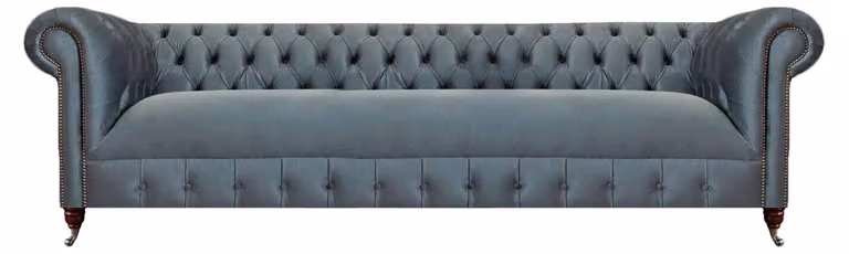 Graue Chesterfield Polstercouch Schickes Sofa Wohnzimmer Edle Sitzcouch