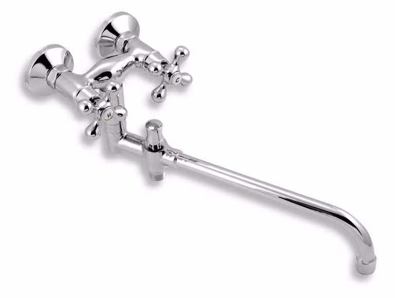 Miscelatore a pannello Titania senza accessori 100 mm Retro II cromato