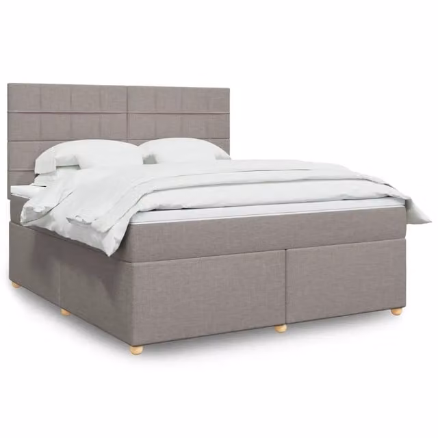 Letto con Giroletto a Molle e Materasso Ibrido vidaXL in Tessuto, L 180 x P 200 cm