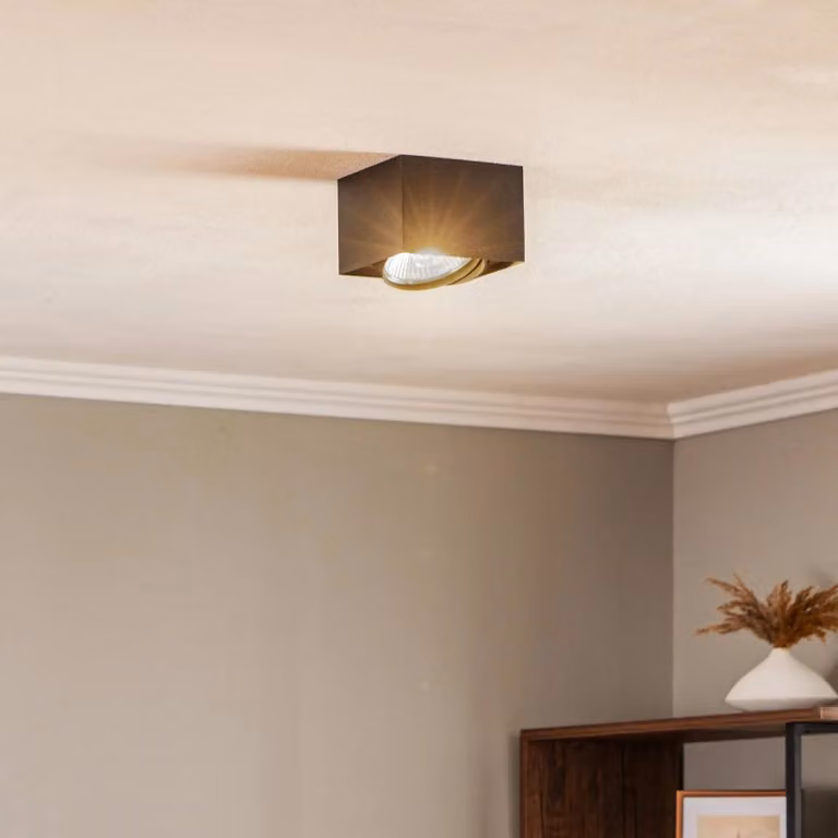 Faretto da soffitto Ronda, 1 luce, nero Ronda Argon, dimmerabile, Nero, Soggiorno / Sala da pranzo, Metallo, Moderno, Faretto alogeno