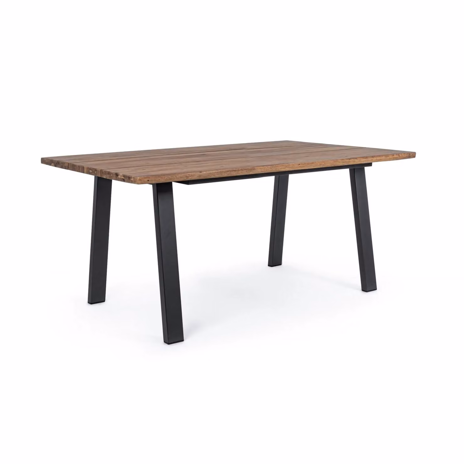 Tavolo rettangolare FERRERIES in legno di acacia e acciaio antracite, 160×90 cm