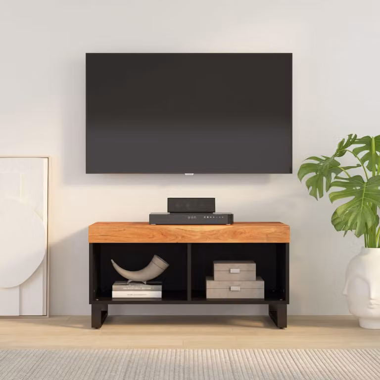 vidaXL Mobile Porta TV in Legno di Acacia Marrone L 85 cm x P 33 cm x H 43,5 cm
