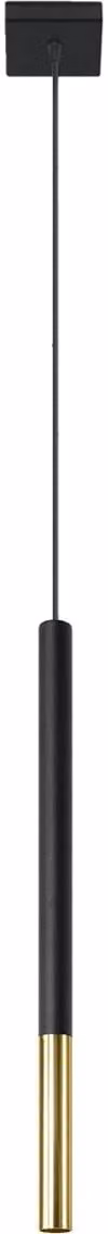 Lampada a sospensione VITREO nero e oro 1xG9x12W in metallo, dimensioni: 100x8x8 cm, IP20, Pure Lume