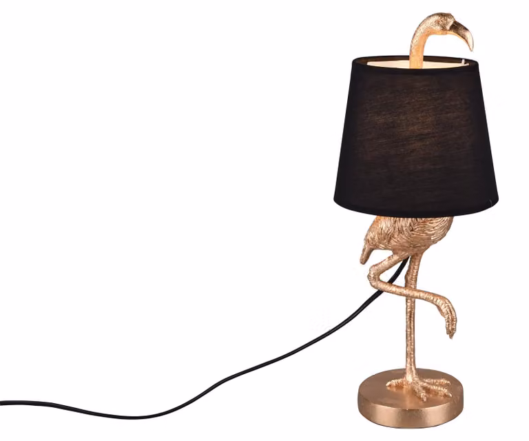 Trio Leuchten - Casa di campagna I Lampada da tavolo vintage Art Deco oro I Ottone con nero - Koen I Soggiorno I Camera da letto - Plastica organica - LED adatto E14