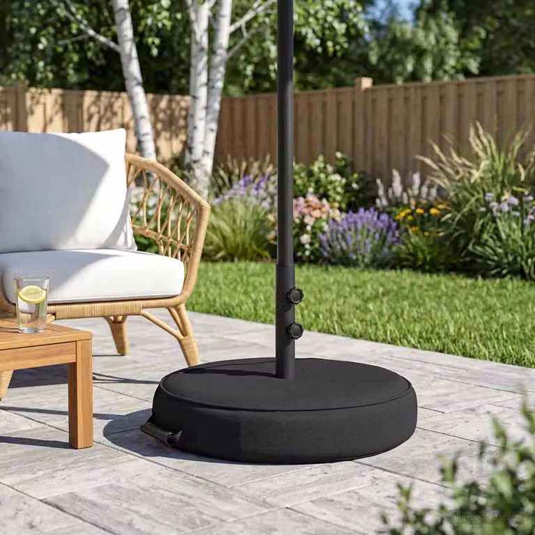Base per ombrello da patio vidaXL in acciaio nero L/P/H: 53 x 53 x 40 cm