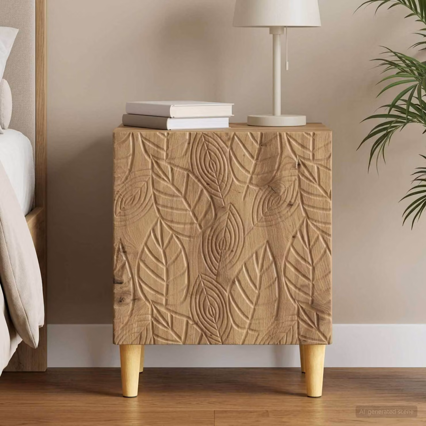 Comodino moderno vidaXL in legno color rovere L: 43 cm, P: 34,5 cm, H: 50 cm
