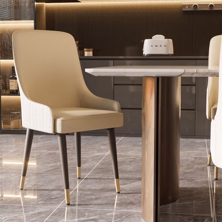 WISFOR sedie da sala da pranzo set di 2 sedie, imbottitura in velluto sedie imbottite sedia da sala da pranzo, beige