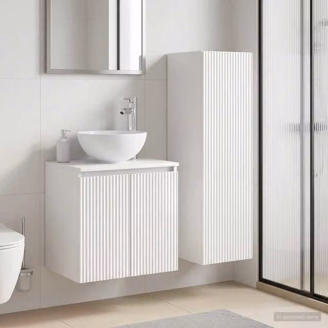 Set di mobili per il bagno 2 pz Bianco Lucido 3406117
