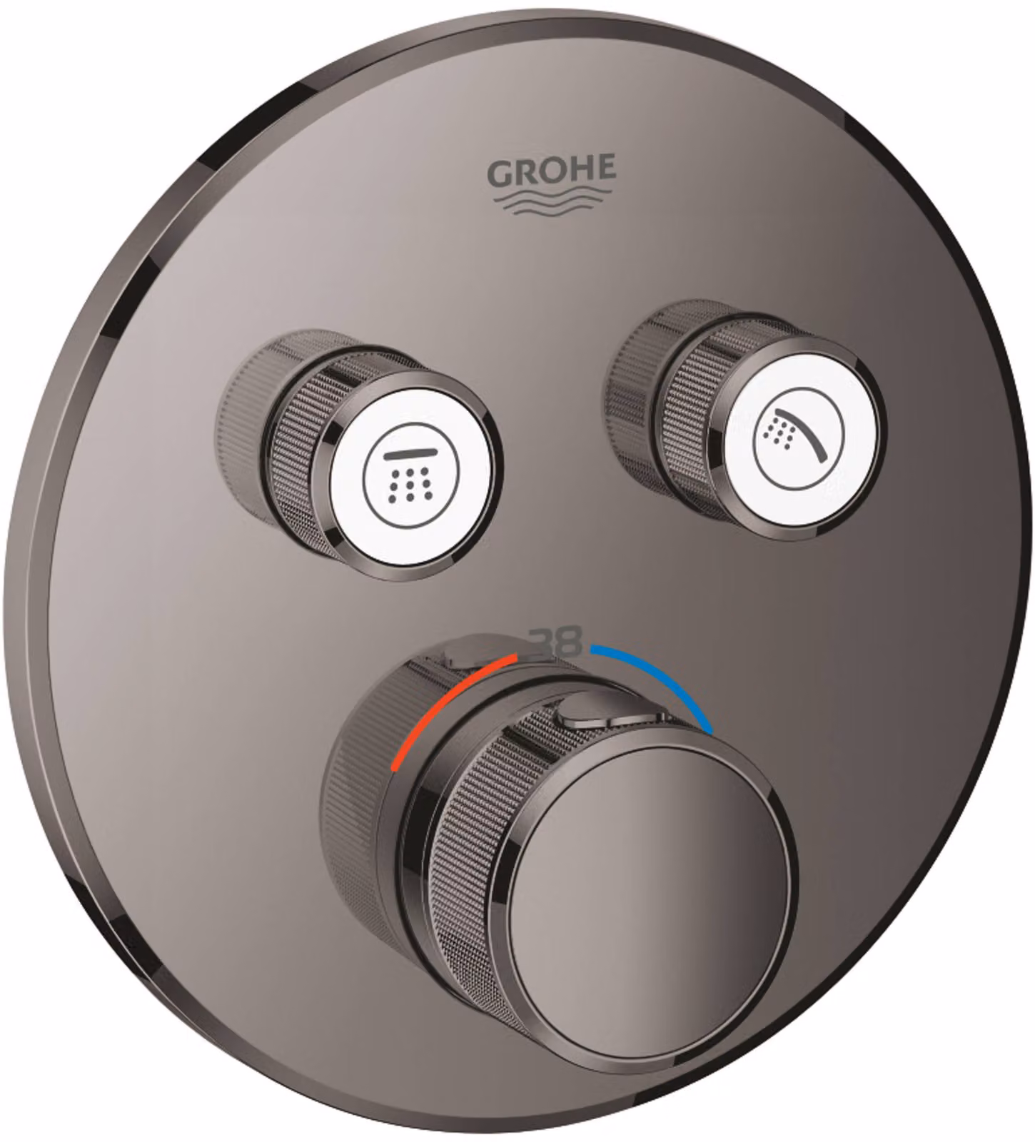 Termostato Grohe GROHTHERM SMARTCONTROL rund, 2 Absperrventile grafite dura