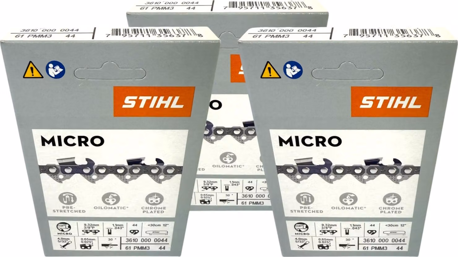 Catena per motosega STIHL Picco Micro Mini 3 30 cm 3/8" P 1,1 mm 44 TG 3 pezzi (3x 36100000044)