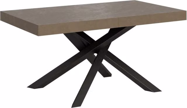 Tavolo allungabile moderno GIORDANOSHOP con piano in MDF laminato opaco, colore grigio e telaio antracite, L: 160-264 cm, P: 90 cm, H: 77 cm – 1