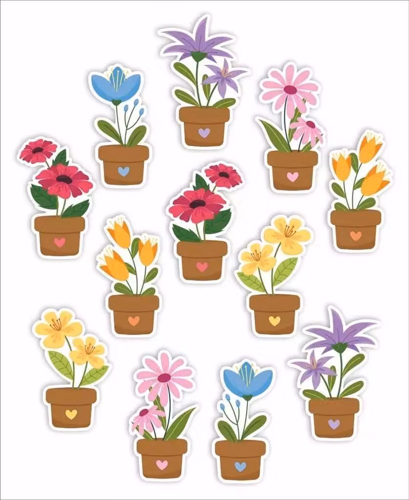 Decorazioni per finestre bifacciali - Fiori... 12 pezzi