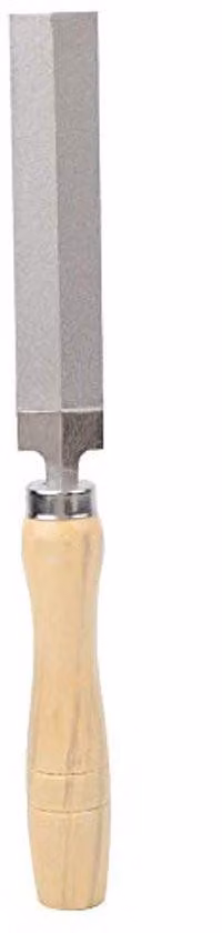 Lima diamantata per la lavorazione del legno, 125 mm, manico in legno, metallo, vetro