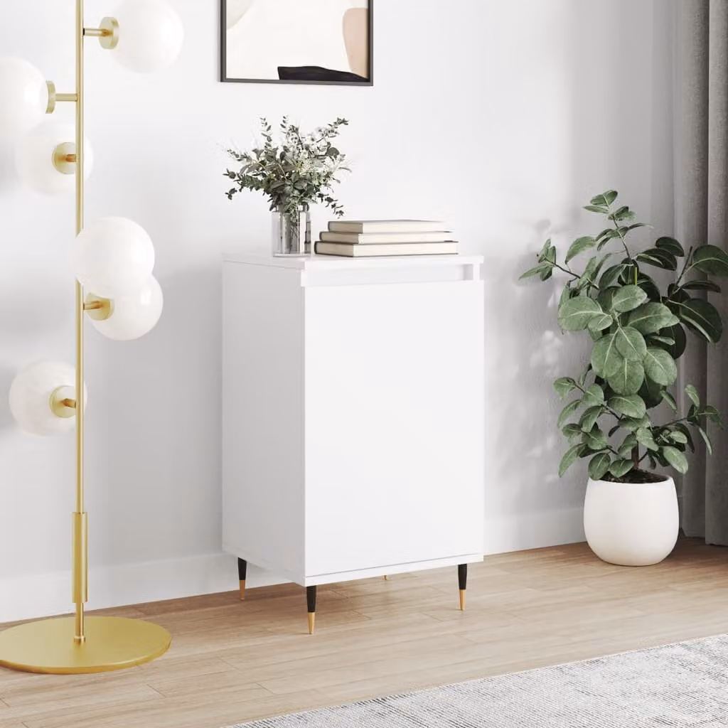Credenza moderna vidaXL bianca in legno e metallo L/P/H: 40 x 35 x 70 cm