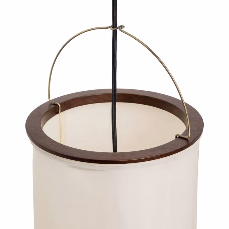 GUBI Lampada a sospensione Silk Lantern, dimmerabile, Crema / Ambra, Soggiorno / Sala da pranzo, Tessuto / Stoffa / Seta, Design, Lampada a sospensione
