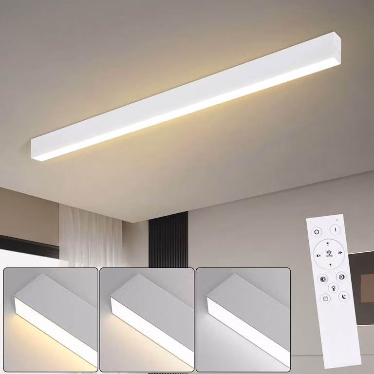 ZMH LED plafoniera soffitto soggiorno 32W moderna illuminazione soffitto bianco 107 CM dimmerabile con telecomando per camera da letto cucina ufficio sala da pranzo