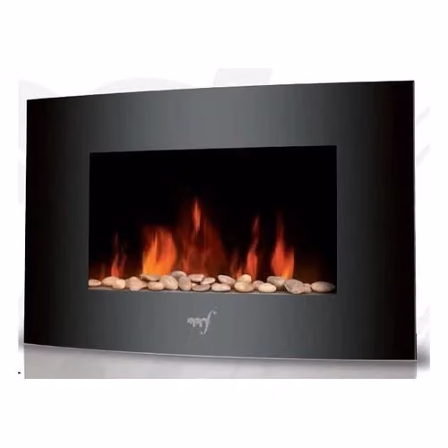 Caminetto elettrico a parete Melchioni Family Wallflame da 2000W colore antracite – 2