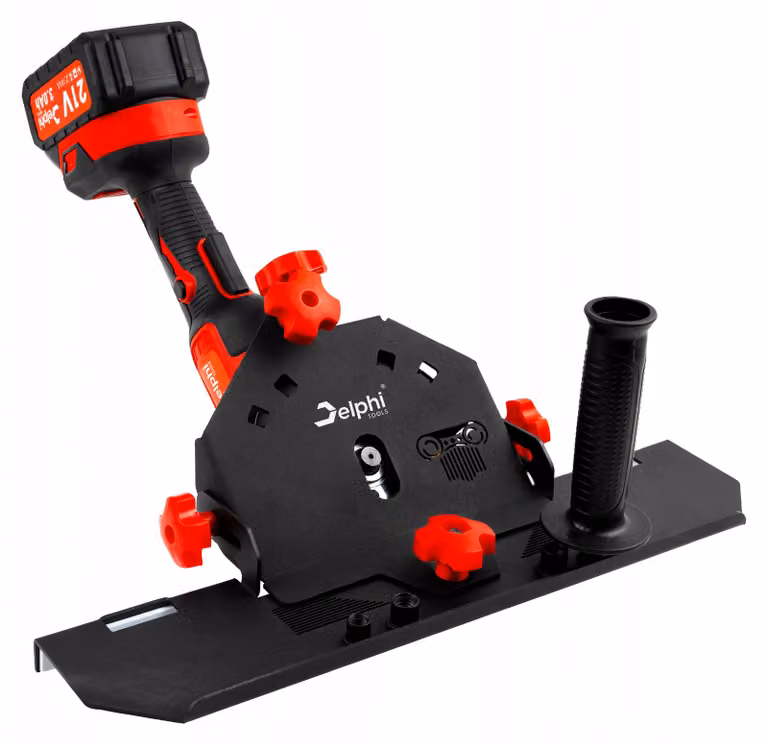 Delphi Tools | Accessorio per taglio piastrelle a 45° - per smerigliatrici angolari da 115-125mm - acciaio inossidabile