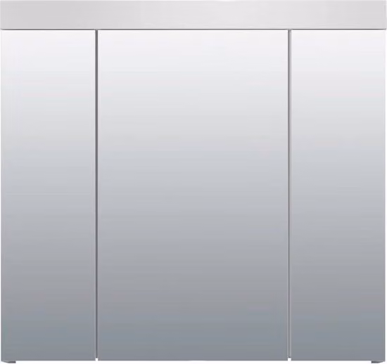 Specchio Bagno Moderno - Soluzione di Stile per la Conservazione - Finitura Liscia Bianca - Spazio Adeguato - 80 x 75 x 16 cm