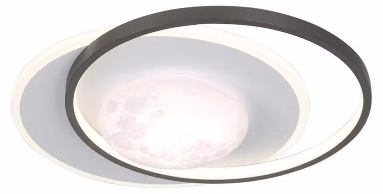 Plafoniera LED rotonda Desulo nera 30W, luce bianca regolabile, 3900 lm, metallo, dimensioni: 8,3 x 36,9 x 30 cm, IP20, Italux