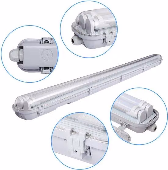 Kit di apparecchi LED a tubo, composto da 4 pezzi, lunghezza 150 cm, potenza 24W/48W, temperatura di colore 4000K, luce bianca neutra, flusso luminoso 4800 lm